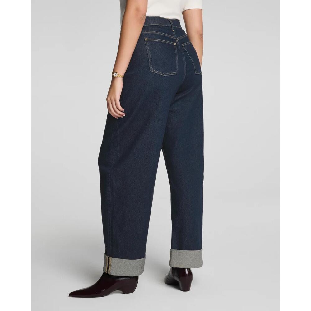 Spanx Cuffed Horseshoe Jeans in Marina Blue 3X High Rise Casual Wardrobe Basics - Picture 3 of 14